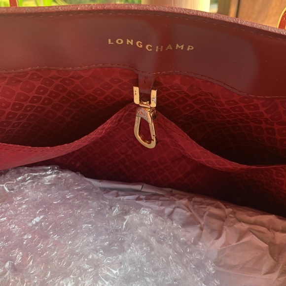 PLUM RED LONGCHAMP MINIMAL BEAUTY: crossbody, spacious, feminine. Leather bag. - Picture 13 of 17